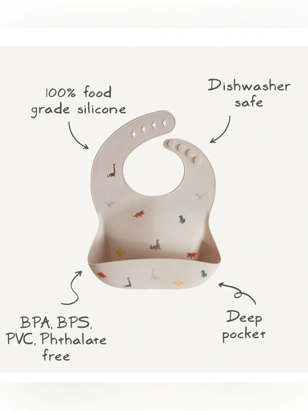 Mushie Adjustable Silicone Baby Bibs - Pink and Cream Floral Set